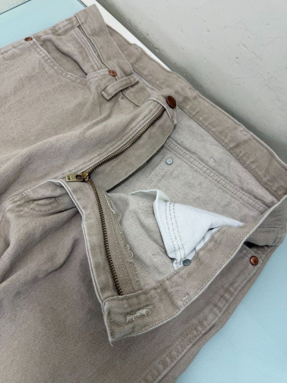 Wrangler Cowboy Cut Jeans Mens 35X36 Actual 33X36 Beige Regular Fit 1013MWZTN - Picture 4 of 11